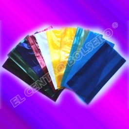 bolsas de celofan con fuelles transparentes en colores solidos
