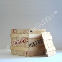 caja de madera cubica mediana