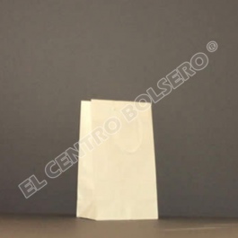 bolsas de papel kraft blanco con ojillos metalicos y asas de papel torcido #01b