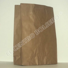 bolsas de papel kraft natural con ojillos metalicos y asas de papel torcido #2a