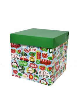 caja cubo #3 (20x20x20) navideña
