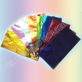 bolsas de celofan con fuelles metalizadas en colores solidos