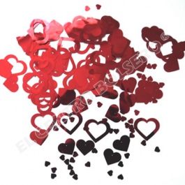confetti para mesa corazón grande rojo