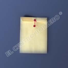 sobres bolsa de papel ante (carta) con rondana e hilo y solapa engomada 23x30x90