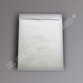 sobres bolsa bond blanco con solapa engomada 26x34