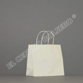 bolsas de papel kraft blanco con asas torcidas #30