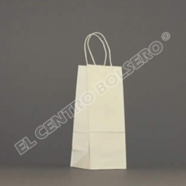 bolsas de papel kraft blanco con asas torcidas #90