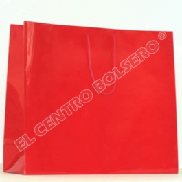 bolsas de papel rojo laminado con asas de macrame extra jumbo