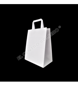 bolsas de papel blanco con asas planas #1