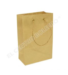bolsas de papel kraft natural con ojillos metalicos y asas de papel torcido #1a