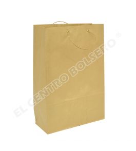 bolsas de papel kraft natural con ojillos metalicos y asas de papel torcido #2a