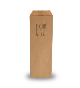 bolsas de papel kraft natural para cubiertos impresa