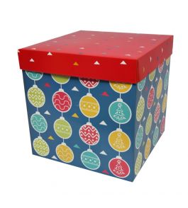 caja cubo rigida 25x25 navideña