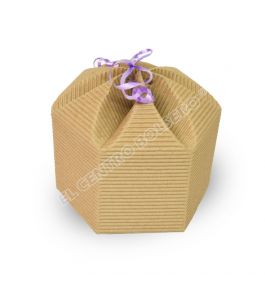 Caja De Carton Microcorrugado Natural Hexagonal Chica