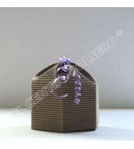 caja de carton microcorrugado natural hexagonal chica