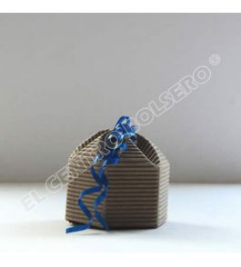 caja de carton microcorrugado natural hexagonal mini