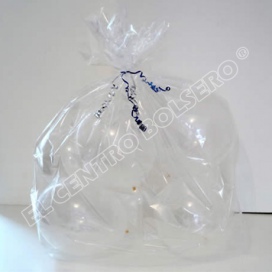 bolsa de celofán transparente con fuelles jumbo