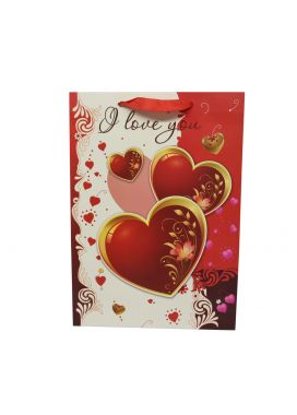 bolsa decorada con liston grande corazones